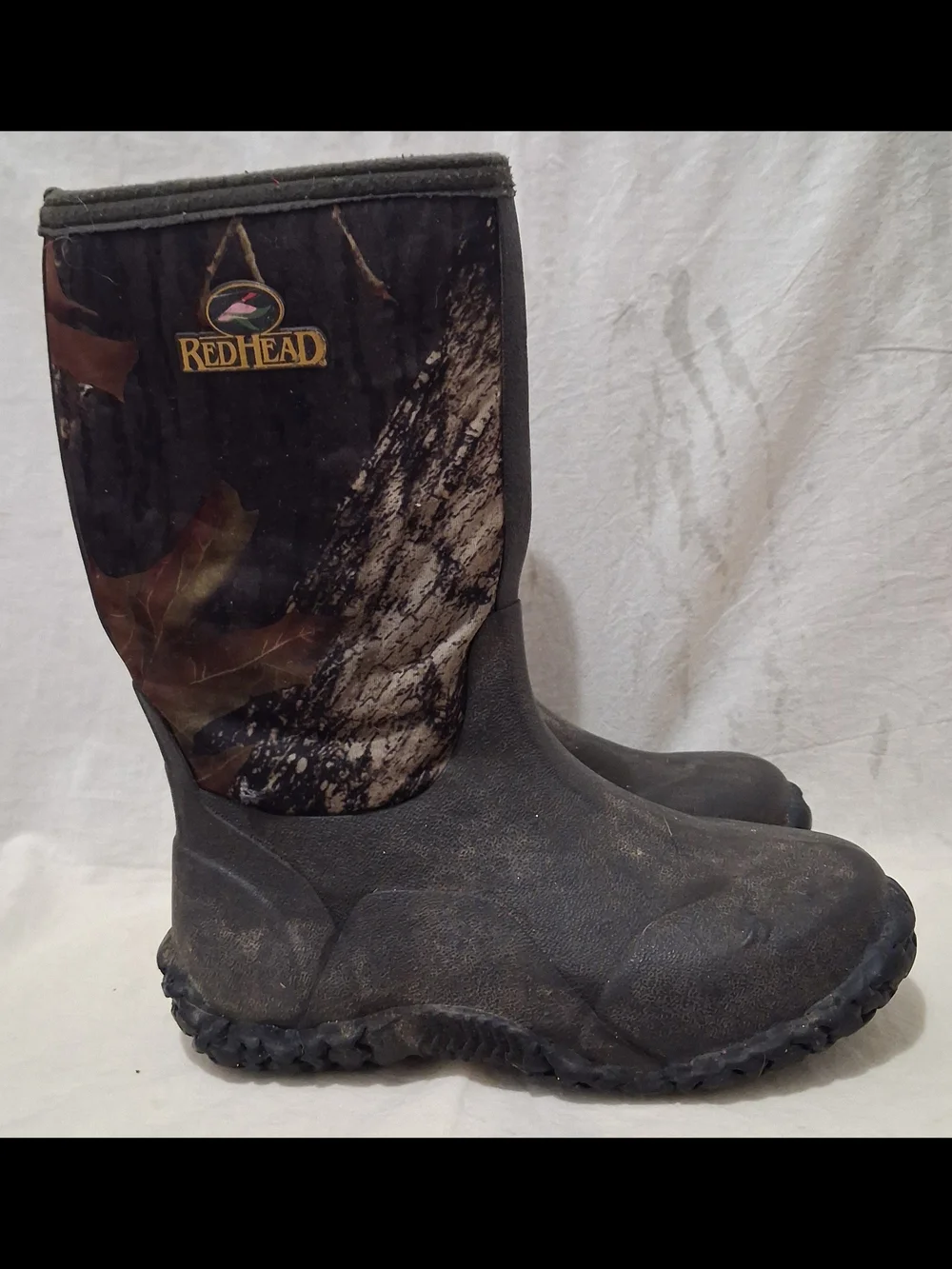 RedHead Brown and Green Camo Waterproof Pull-On Boots Kids Size 2